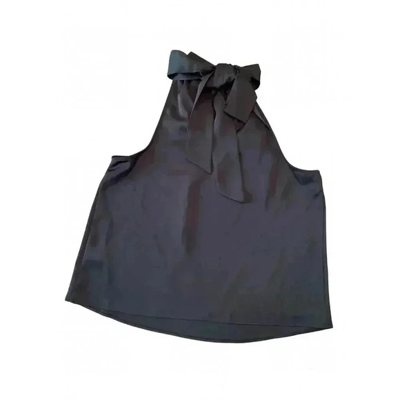 1 State Halter Back Tie Satin Top Black Size Medium NWT - Picture 8 of 8